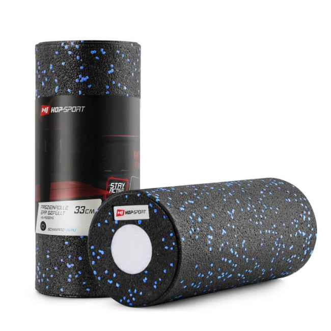 Роллер массажер (валик, ролик) Hop-Sport 3 в 1 EPP 33см HS-P033DYG черно-синий