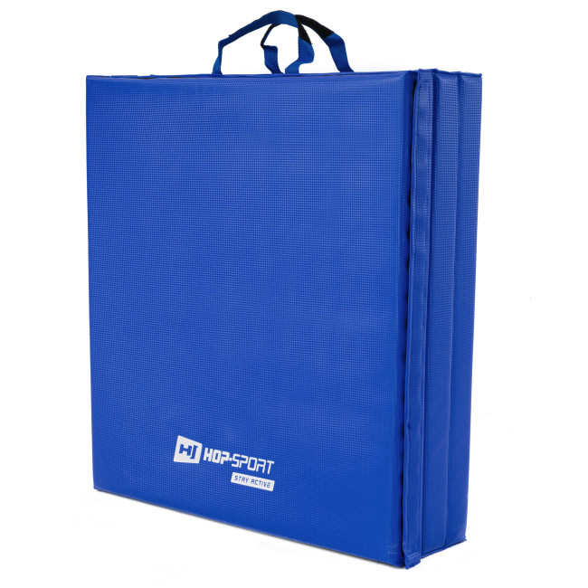 Мат гимнастический Hop-Sport HS-065FM средне-твердый с липучкой 5см синий