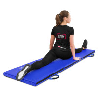 Мат гимнастический Hop-Sport HS-065FM средне-твердый с липучкой 5см синий