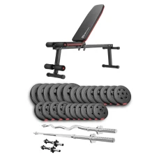 Набір Hop-Sport Premium 135кг з лавою HS-1010 Pro, штангами та гантелями