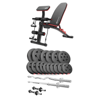 Набір Hop-Sport Premium 75кг з лавою HS-1035, штангами та гантелями