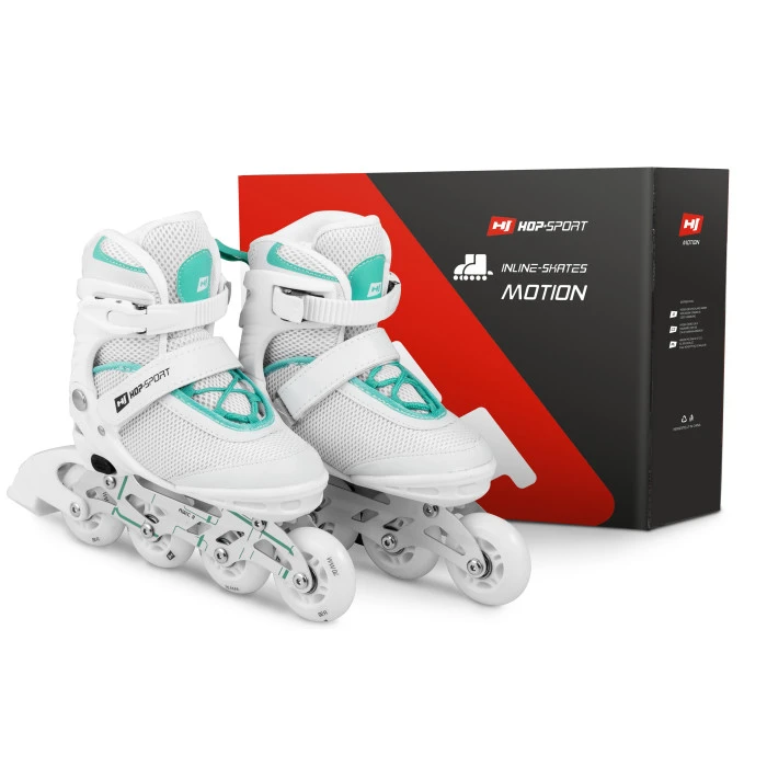 Роликовые коньки 3в1 Hop-Sport HS-903 Motion S (размер) Бело-мятные