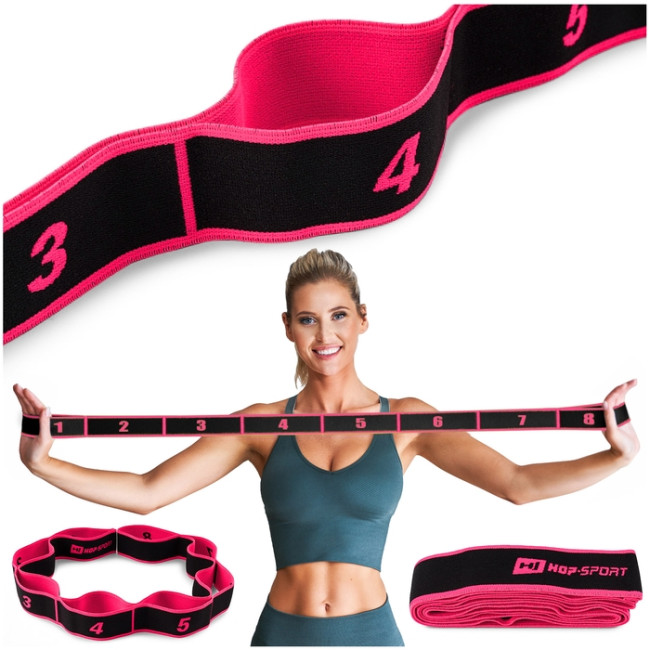 Резинка для фитнеса с петлями 12-30кг HS-N904GB розовая