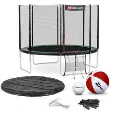 Батут Hop-Sport 12ft (366см) черно-зеленый с наружной сеткой