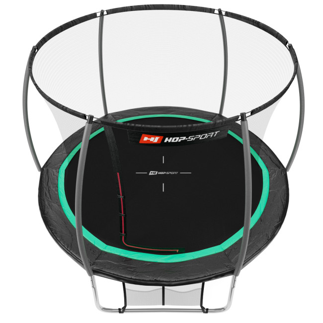Батут Hop-Sport Premium 10ft (305см) чорно-зелений з внутрішньою сіткою