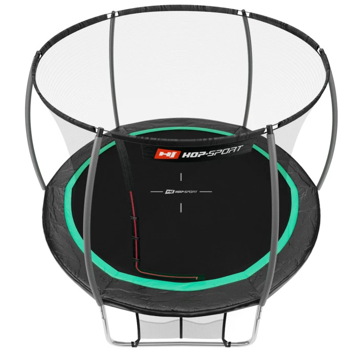 Батут Hop-Sport Premium 10ft (305см) чорно-зелений з внутрішньою сіткою
