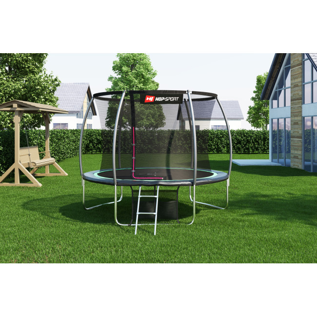 Батут Hop-Sport Premium 10ft (305см) чорно-зелений з внутрішньою сіткою