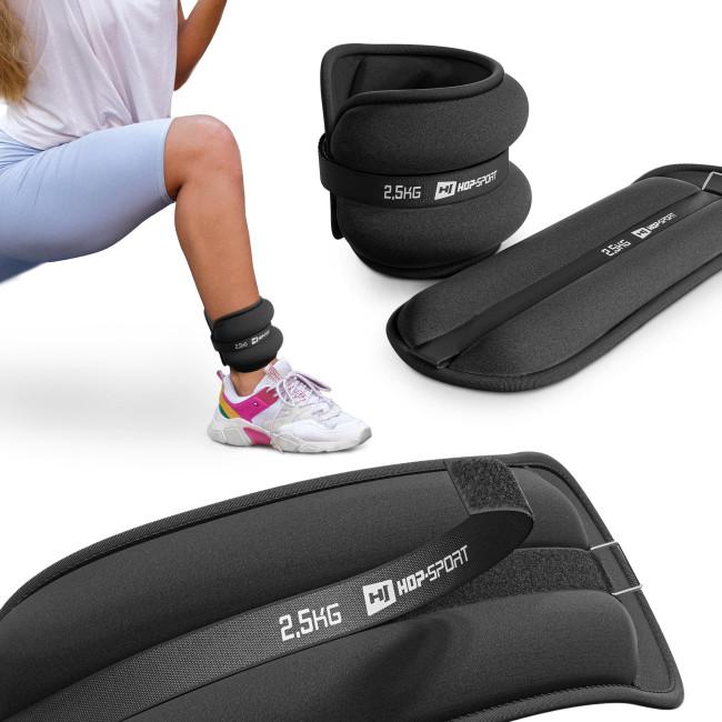 Обважнювачі для ніг та рук Hop-Sport HS-S005WB 2х2,5кг чорні