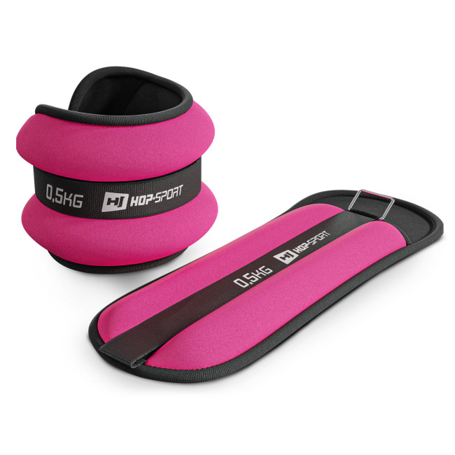 Утяжелители для ног и рук Hop-Sport HS-S001WB 2х0,5кг розовые