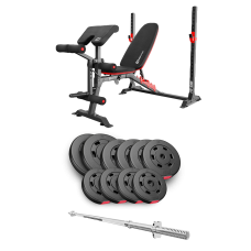 Набір Hop-Sport Premium 59кг з лавою HS-1095 та штангою