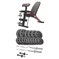 Набір Hop-Sport Premium 75кг з лавою HS-1035, штангами та гантелями