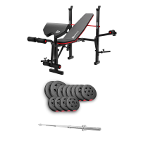 Набор Hop-Sport Premium 69кг со скамьей HS-1055 Pro и штангой