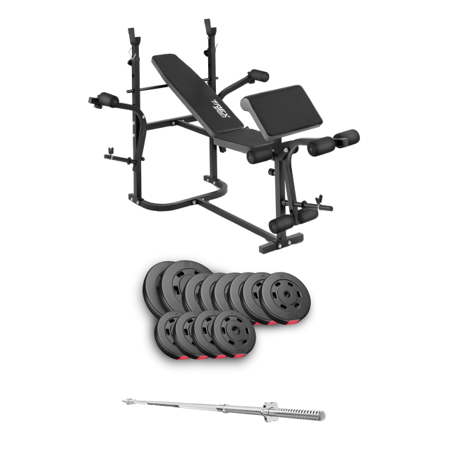 Набір Hop-Sport Premium 69кг з лавою TX-020 та штангою