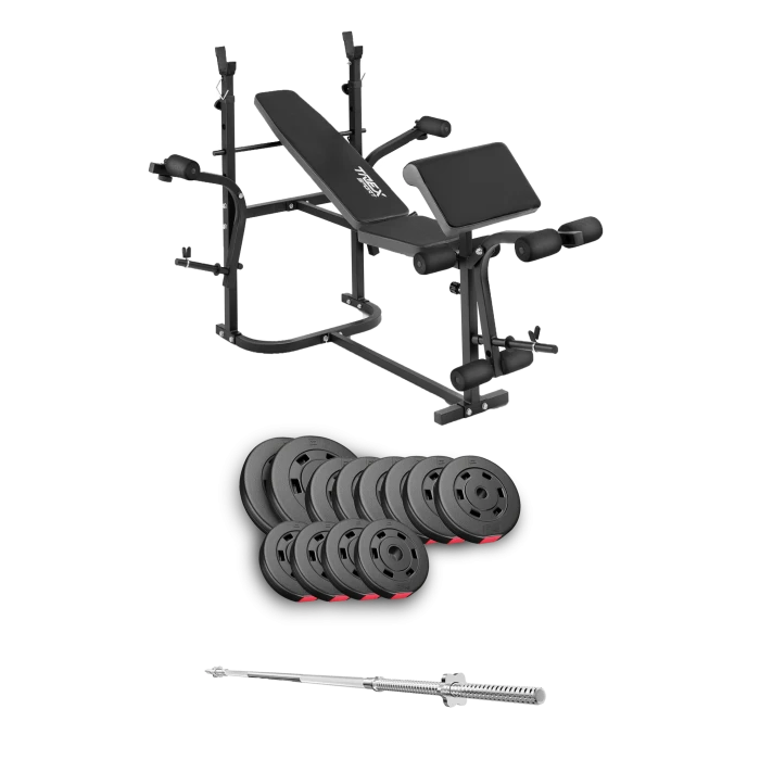 Набор Hop-Sport Premium 69кг со скамьей TX-020 и штангой