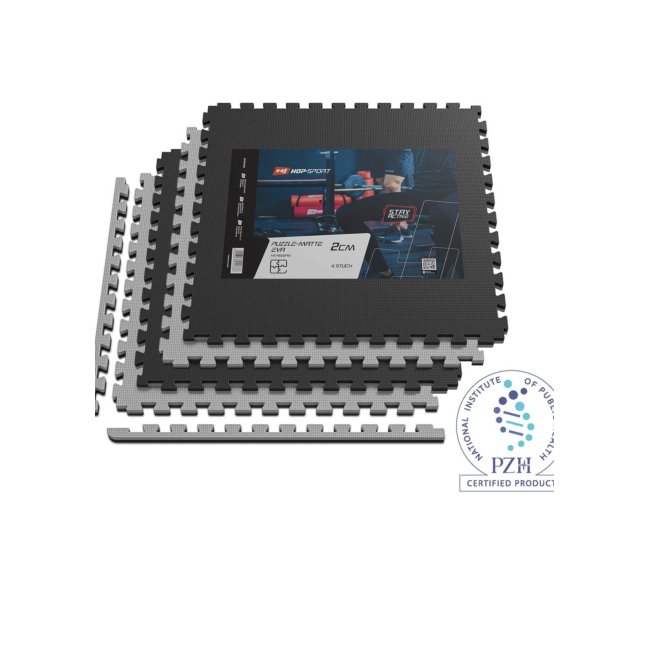 Мат-пазл Hop-Sport EVA 2см HS-A020PM - 4 частей черно-серый