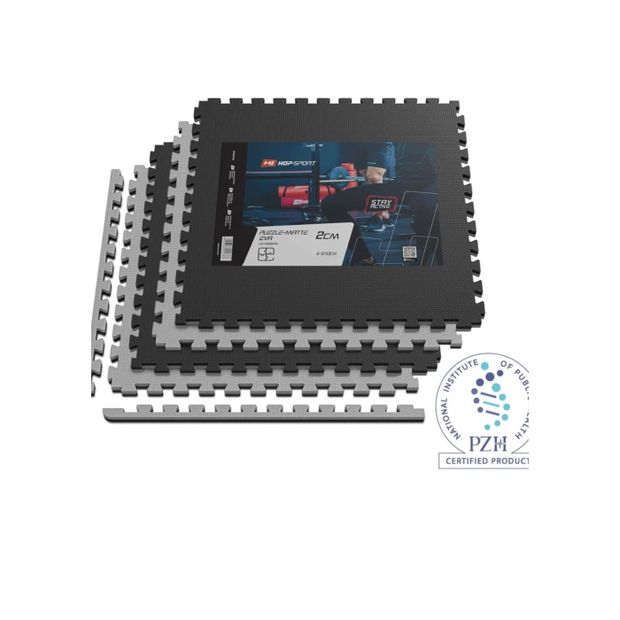 Мат-пазл Hop-Sport EVA 2см HS-A020PM - 4 частей черно-серый