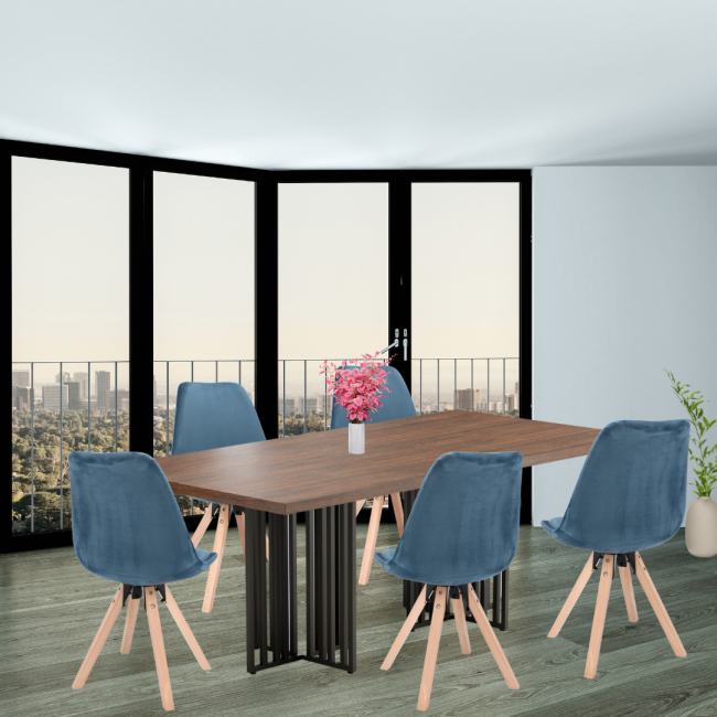 Стул Saida Jumi в скандинавском стиле с деревянными ножками аквамарин