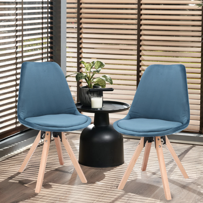 Стул Saida Jumi в скандинавском стиле с деревянными ножками аквамарин