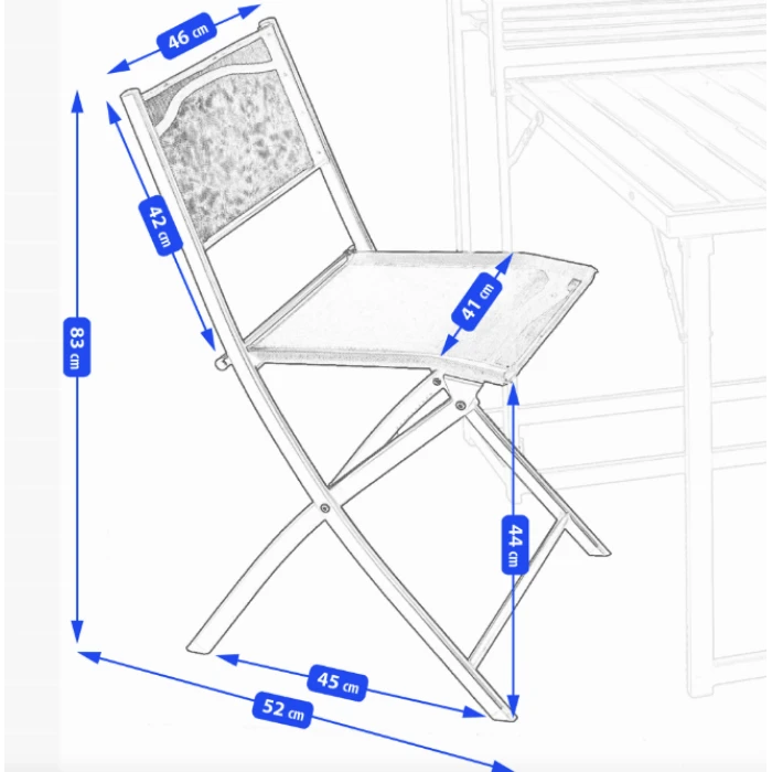 Комплект балконних меблів Jumi Kirbi з тумбою + 2 крісла