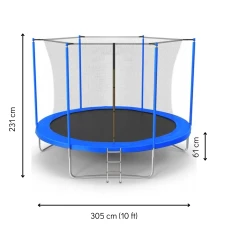Батут Jumi Motion Sport Line 10ft (305см) с внутренней сеткой синий