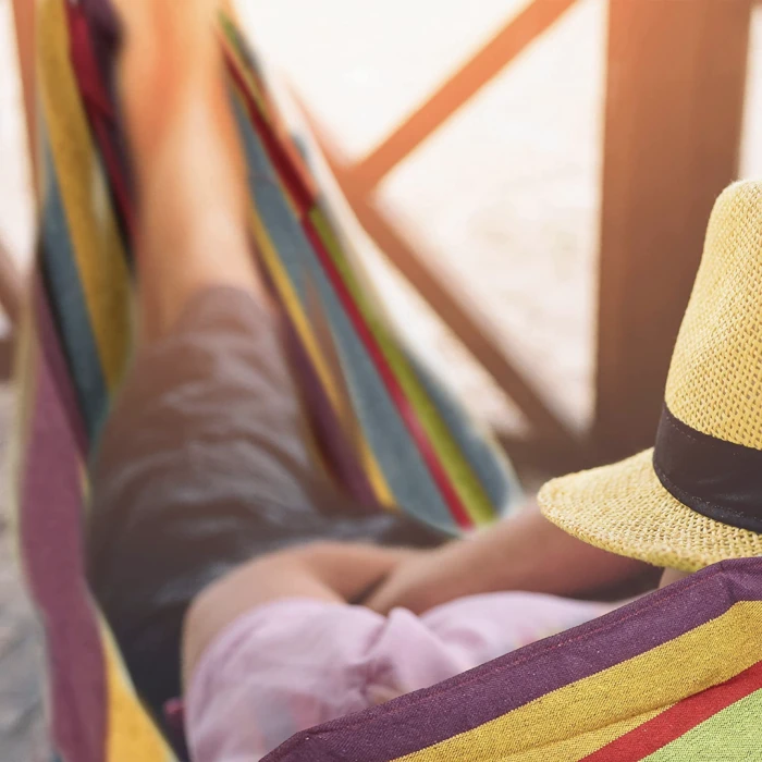 Гамак гавайский Jumi Garden тканевый с чехлом цветной.