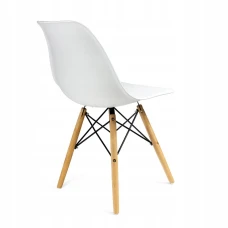 Стілець Eva Jumi у скандинавському стилі з дерев'яними ніжками білий