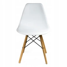 Стілець Eva Jumi у скандинавському стилі з дерев'яними ніжками білий