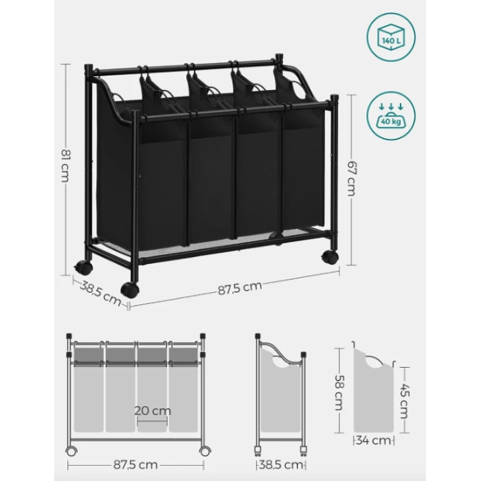 Корзина для белья Leobert Breesal 4 отделения х 35л