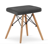 Табурет Leobert Werk квадратный с деревянными ножками серый темный