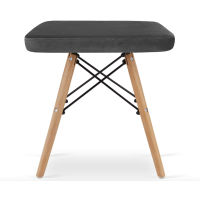 Табурет Leobert Werk квадратный с деревянными ножками серый темный