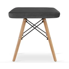 Табурет Leobert Werk квадратний з дерев'яними ніжками сірий темний