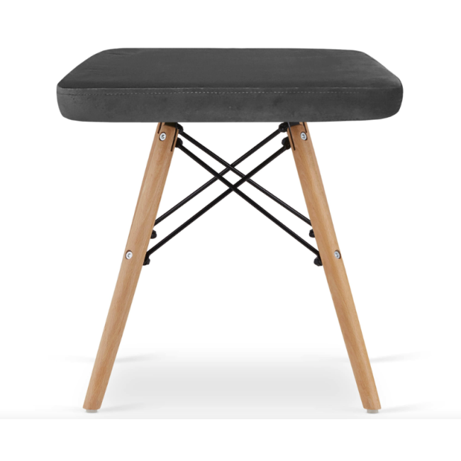 Табурет Leobert Werk квадратный с деревянными ножками серый темный