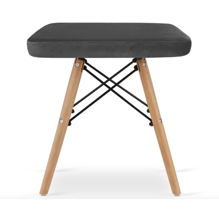 Табурет Leobert Werk квадратний з дерев'яними ніжками сірий темний