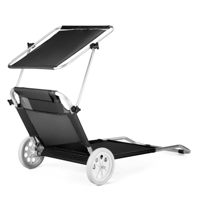 Шезлонг лежак Outtec Sun с черной крышей