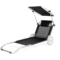 Шезлонг лежак Outtec Sun с черной крышей