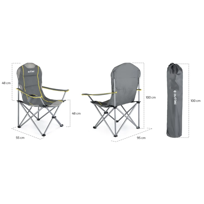 Крісло туристичне розкладне Outtec з чохлом сірий