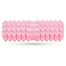 Массажный ролик Queenfit для йоги и фитнеса EVA 33*10,5см розовый