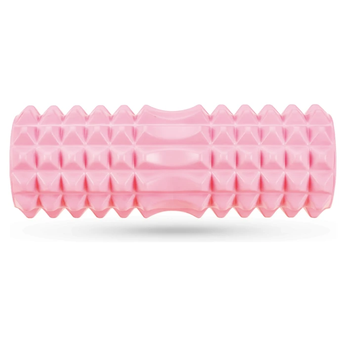 Массажный ролик Queenfit для йоги и фитнеса EVA 33*10,5см розовый
