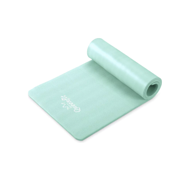Коврик (мат) для фитнеса и йоги Queenfit NBR 1,5см бирюзовый