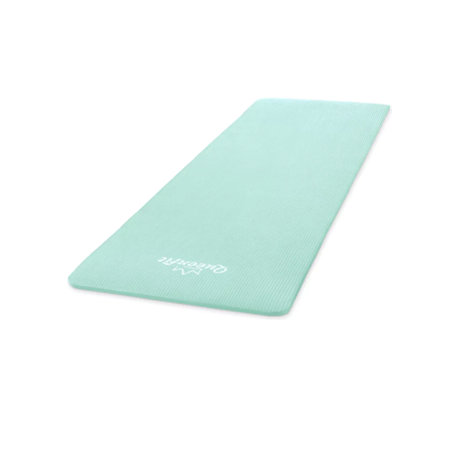 Коврик (мат) для фитнеса и йоги Queenfit NBR 1,5см бирюзовый