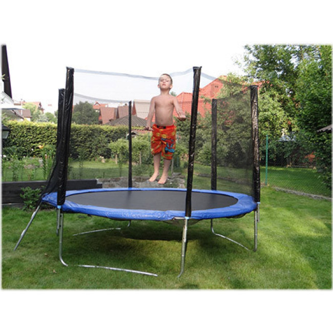 Батут SJ 13ft (404см) синій із зовнішньою сіткою