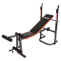 Скамейка тренировочная York Fitness ASPIRE 120 складная со стойкой под штангу.