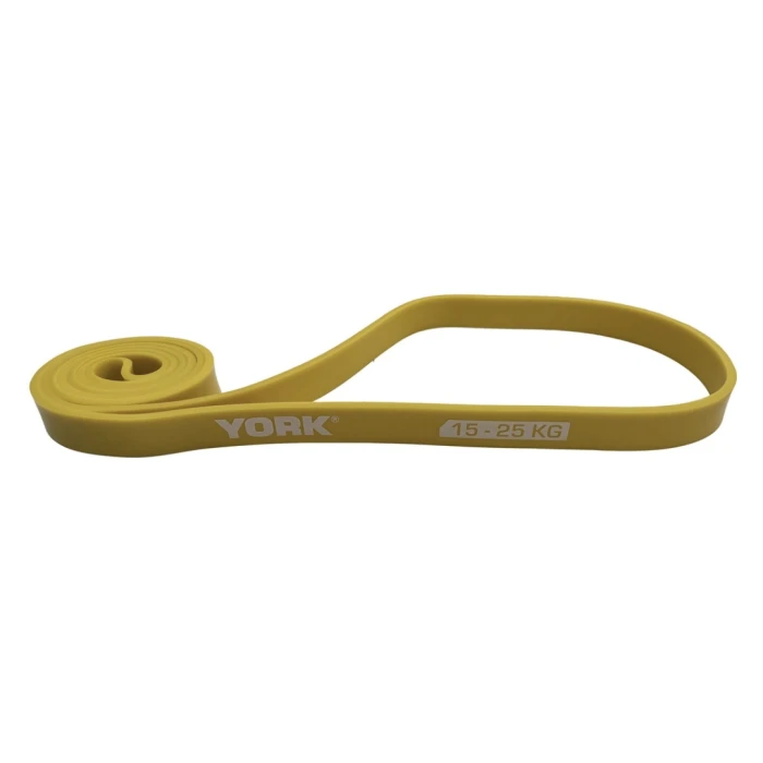Резинка для фитнеса York 15-25кг – 2080x22x4,5 мм, желтый