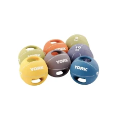 М'яч медбол 8кг York Fitness із двома ручками синій