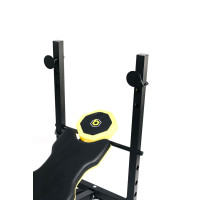 Тренировочная скамейка Besport WB-003 горизонтальная для жима со стойкой под штангу.