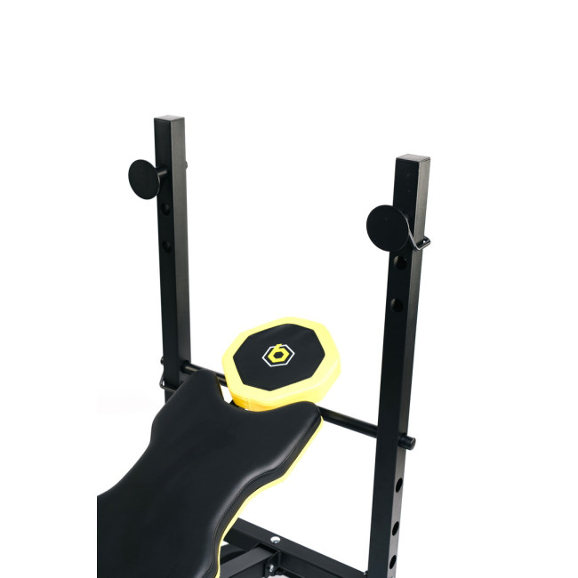 Тренувальна лавка Besport WB-003 горизонтальна для жиму зі стійкою під штангу