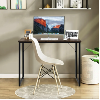 Письменный стол Costway Homart со стальным каркасом коричневый