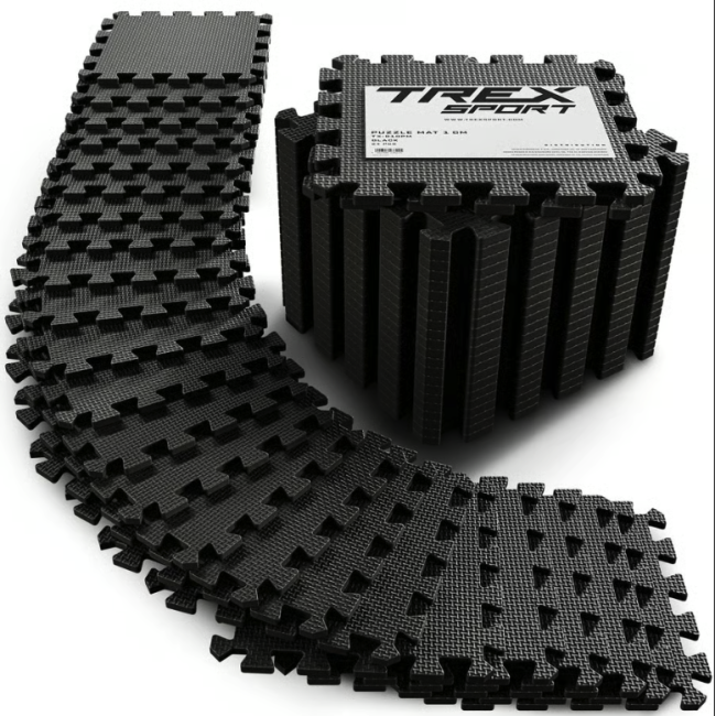 Мат-пазл EVA 1см Trex Sport TX-010PM - 24 частин чорний