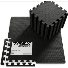 Мат-пазл EVA 1см Trex Sport TX-010PM - 24 частей черный