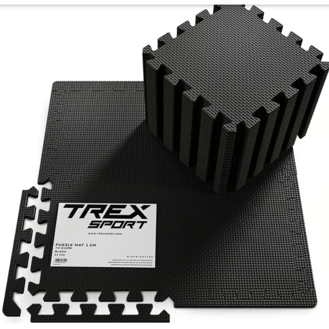 Мат-пазл EVA 1см Trex Sport TX-010PM - 24 частин чорний